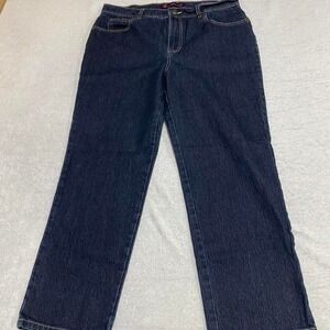 Gloria Vanderbilt Amanda short blue denim jeans straight leg fit 14P. SKU370
